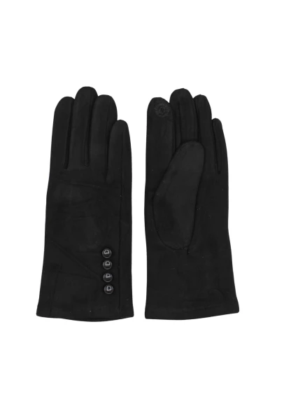 Leslii Handschuhe schwarz mit Knöpfen Rabatte dieses Monats