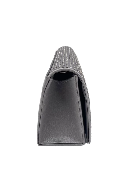 Leslii Clutch Handtasche Glitzer Steinchen in Grau Kostenloser Versand