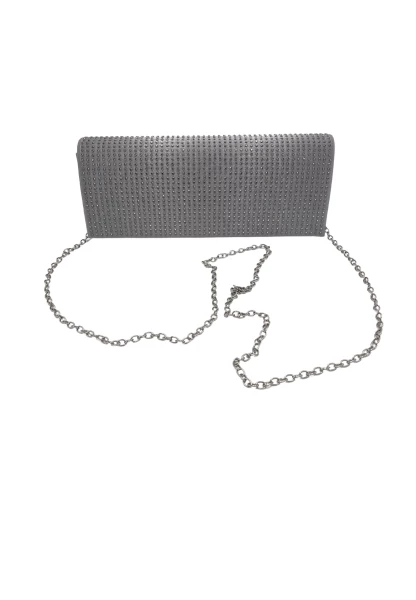 Leslii Clutch Handtasche Glitzer Steinchen in Grau Kostenloser Versand