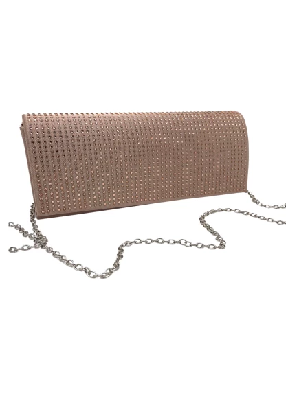 Leslii Clutch Handtasche Glitzer Steinchen in Nude Limitierter Zeitrabatt