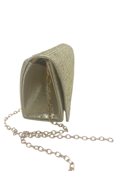 Leslii Clutch Handtasche Glitzer Steinchen in Gold Sonderangebot