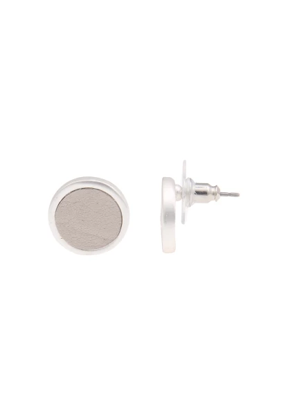 Leslii -70% SALE Ohrringe Ohrstecker Leder Scheibe in Beige Saisonale Angebote