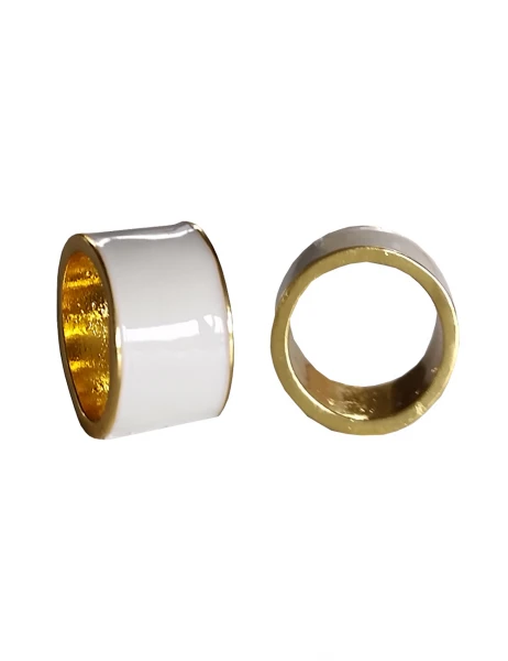 -50% SALE Leslii Ring Statement Look in Gold Weiß Black Friday Preise