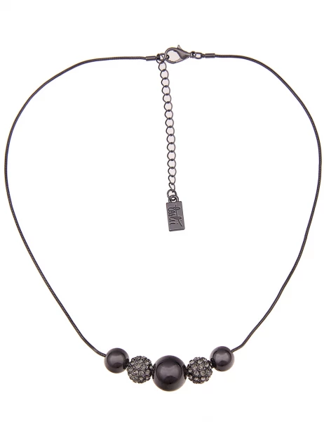 -50% SALE Leslii Kurze Halskette Glitzer Kugeln in Schwarz Grau 50% Rabatt für begrenzte Zeit