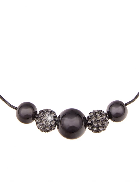 -50% SALE Leslii Kurze Halskette Glitzer Kugeln in Schwarz Grau 50% Rabatt für begrenzte Zeit
