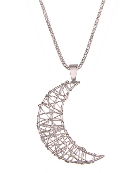 -50% SALE Leslii Lange Halskette Halbmond in Silber 2025