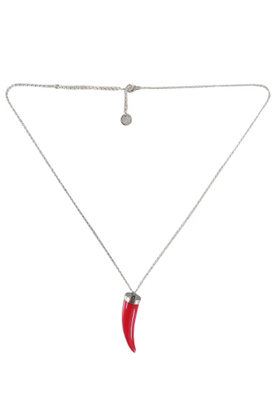 SALE Leslii Kurze Halskette Zahn in Silber Rot Rabatt