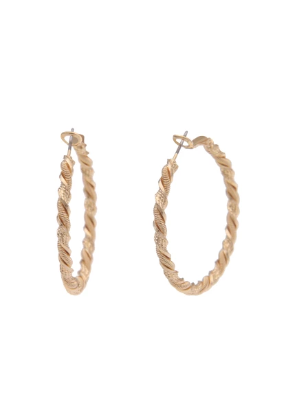 Leslii Ohrringe Creolen Muster Swirl in Gold 50% Rabatt mit kostenlosem Versand