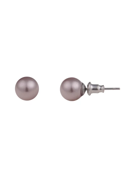 Leslii Damen-Ohrringe Gloria hellbraune Perlen-Ohrringe Ohrstecker Modeschmuck Braun Super Sparpreis