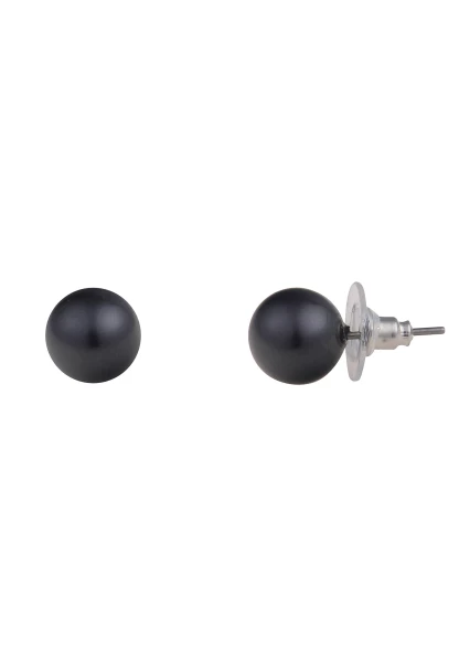 Leslii Damen-Ohrringe Frida schwarze Perlen-Ohrringe Ohrstecker Modeschmuck Schwarz Kostenlose Rückgabe