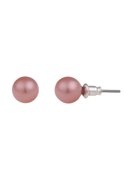 Leslii Damen-Ohrringe Cynthia rosane Perlen-Ohrringe Ohrstecker Modeschmuck Rosa Begrenzte Freigabe