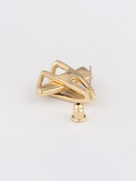 Leslii Damen-Ohrringe Yvonne Statement Glitzer goldene Ohrstecker Modeschmuck-Ohrringe Gold JETZT KAUFEN