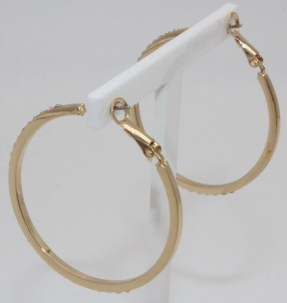 Leslii Damen-Ohrringe Glitzer Creolen Strass-Ohrringe Modeschmuck-Ohrringe Ohrschmuck Gold Letzte 2 Tage