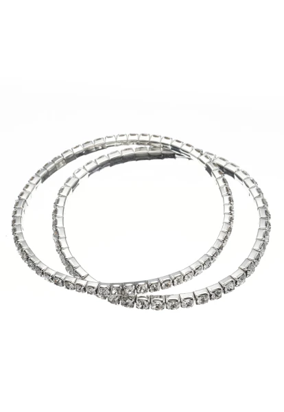 Leslii Armband Set Kristall Silber Weiß Cyber Monday