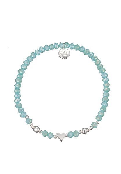 Leslii Damen-Armband Karoline Kristall Glasperlen dehnbar Blau Exklusive Angebote