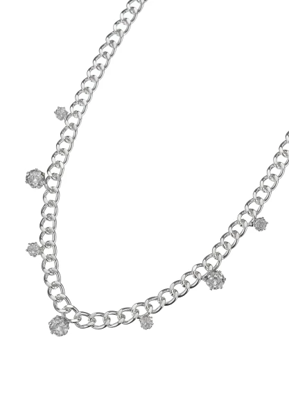 Leslii kurze Halskette Silberglieder Sterling Silber Glaskristalle Im Verkauf