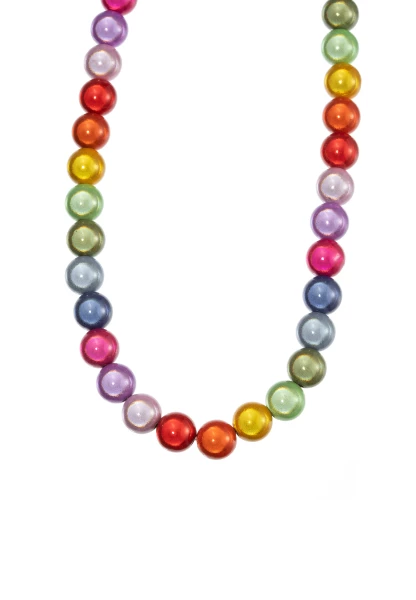 Leslii Reflective Pearl kurze Perlen-Kette Magic 3D-Effekt Ø 10mm Regenbogen Bunt Rabatte dieses Monats