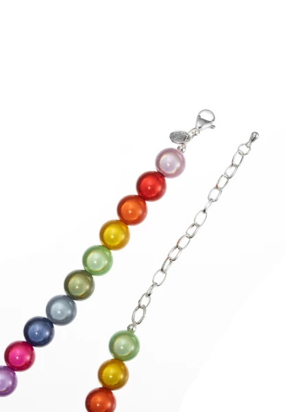 Leslii Reflective Pearl kurze Perlen-Kette Magic 3D-Effekt Ø 10mm Regenbogen Bunt Rabatte dieses Monats