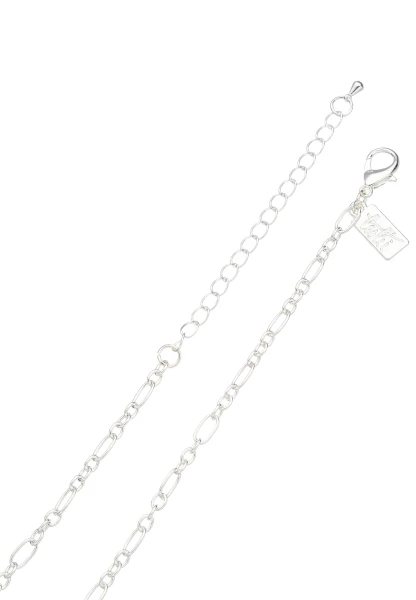 Leslii Lange Halskette Natursteine Silber Blau Angebote