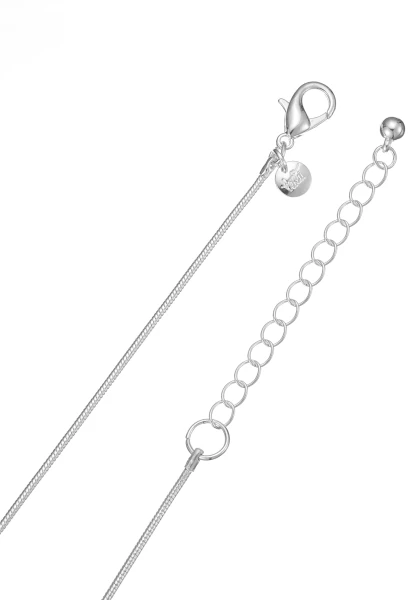 Leslii lange Schlangenkette Heart Stone | Silber Blitzverkäufe