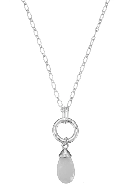 Leslii lange Halskette Stone Silber Online Shopping