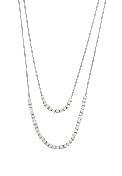 Leslii Kurze Kette Layering Würfel Silber Weihnachtsangebot