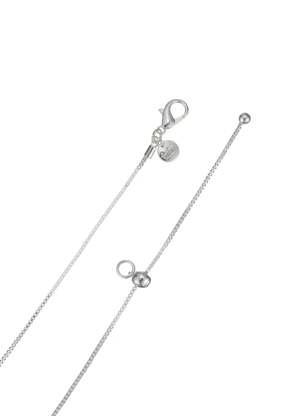 Leslii Lange Kette Oval Glasstein Silber Valentinstagsangebot