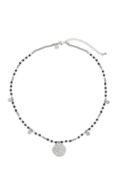 Leslii Kurze Kette Glasperlen Edelstahl Schwarz Weiß Heißer Verkauf