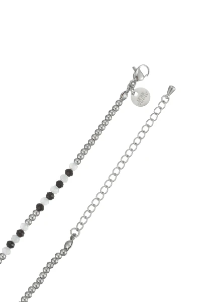 Leslii Kurze Kette Glasperlen Edelstahl Schwarz Weiß Heißer Verkauf