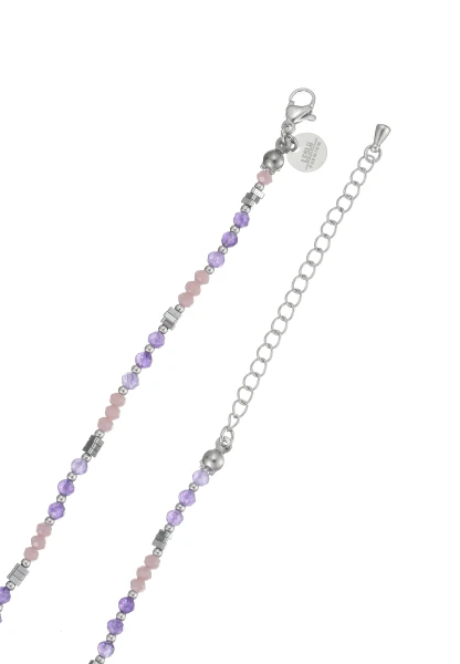 Leslii Kurze Kette Natursteine Stainless Steel Lila Online Outlet