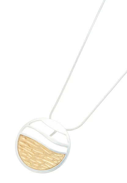 Leslii Lange Halskette Bicolor Anhänger Silber Gold Saisonale Angebote