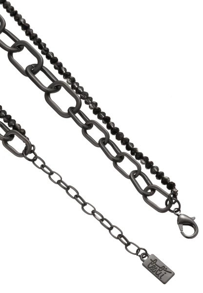 Leslii Layering Glieder-Kette Glasperlen Schwarz Tiefpreis