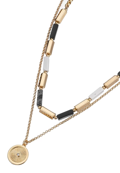 Leslii Kurze Halskette Layering Steine Gold Kostenlose Rückgabe