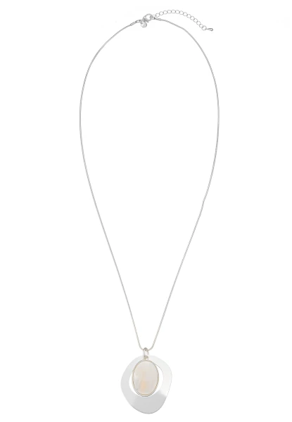Leslii Lange Kette Perlmutt Anhänger in Silber Sonderangebot der Fabrik