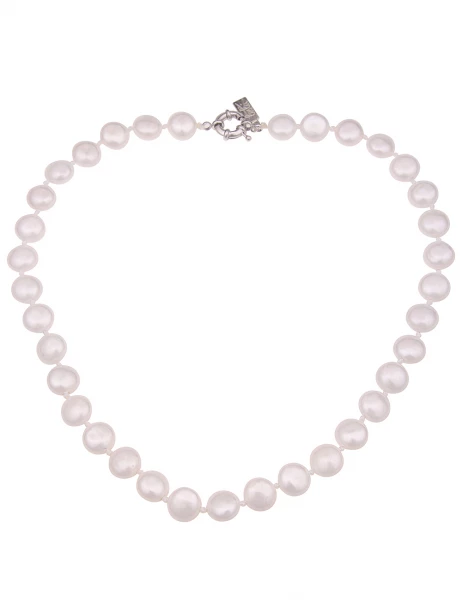 Leslii Damen-Kette weiße Perlen-Kette Muschelkern Perlen-Collier kurze Halskette Modeschmuck Weiß Discount Store für neue Produkte