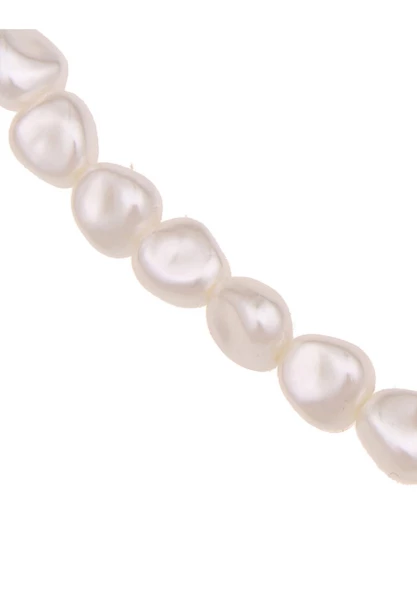 Leslii Damen-Kette Doreen Glieder-Kette Perlen kurze Halskette Modeschmuck-Kette Collier Silber Weiß Riesige Rabatte