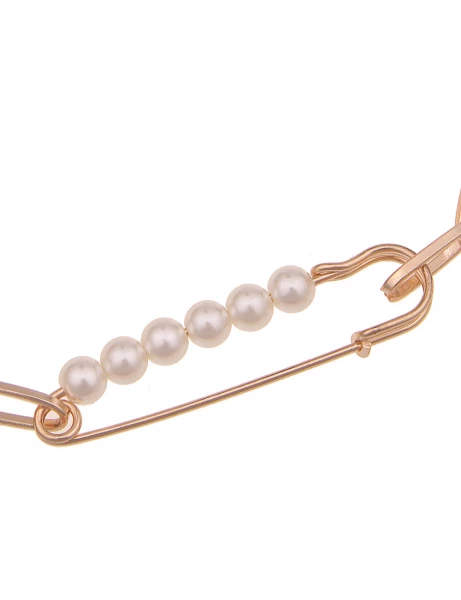 -50% SALE Leslii Kurze Halskette Sicherheitsnadel Perlen in Gold Weiß Begrenzt auf 3 Tage