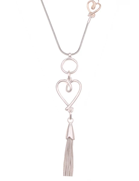 -50% SALE Leslii Lange Halskette Bicolor Herzen in Silber Rosé Rabatte dieses Monats