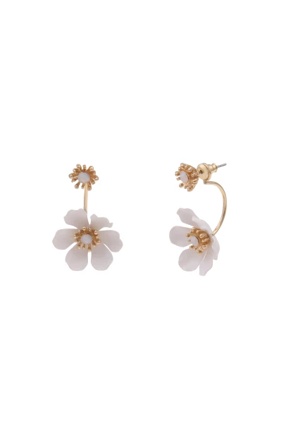 -50% SALE Leslii Ohrringe Ohrstecker Statement Blüte Gold Weiß Fabrikverkauf