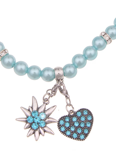-50% SALE Leslii Damen-Kette Heidi Edelweiß Herz-Kette Dirndl Oktoberfest kurze Kette Modeschmuck Bl Begrenztes Angebot