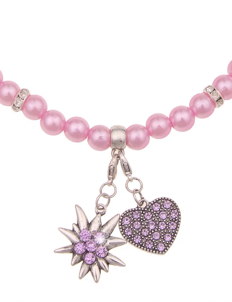 -50% SALE Leslii Damen-Kette Heidi Edelweiß Herz-Kette Dirndl Oktoberfest kurze Kette Modeschmuck Ro Preisnachlass