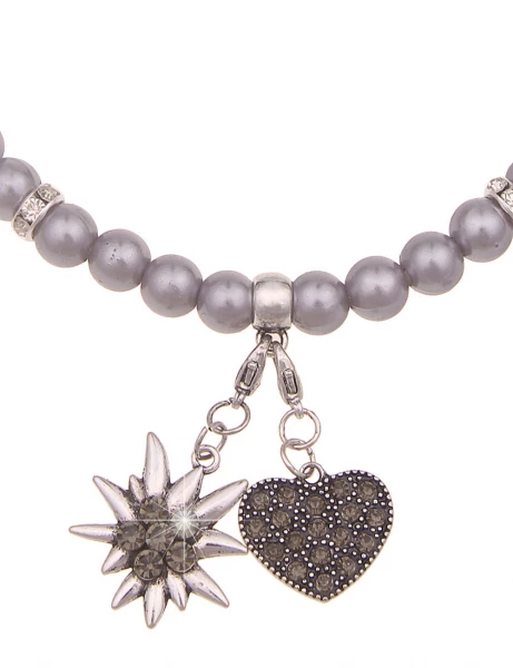 -50% SALE Leslii Damen-Kette Heidi Edelweiß Herz-Kette Dirndl Oktoberfest kurze Kette Modeschmuck Gr Saisonschlussverkauf