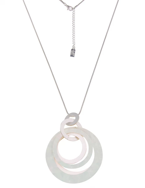 -50% SALE Leslii Lange Halskette Nicole Matt Ring in Silber Mint Große Rabatte