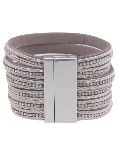 Leslii -50% SALE Armband XXL Glitzer in Silber Weiß Tiefpreis