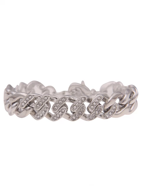 -50% SALE! Leslii Armband Ariane Panzer-Armband Statement Glitzer in Silber Letzte 3 Tage