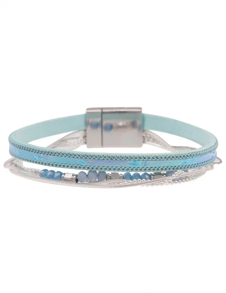 -50% SALE Leslii Armband Metallic Glasperlen in Silber Blau JETZT KAUFEN