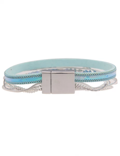 -50% SALE Leslii Armband Metallic Glasperlen in Silber Blau JETZT KAUFEN