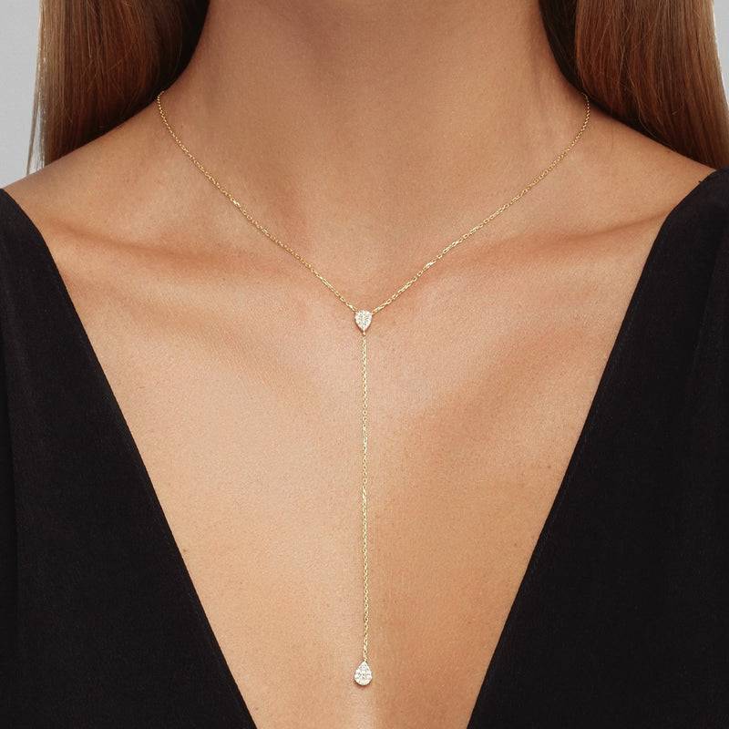 Mosuo Jewellery Teardrop Lariat Halskette - Vermeil VIP-Rabatte