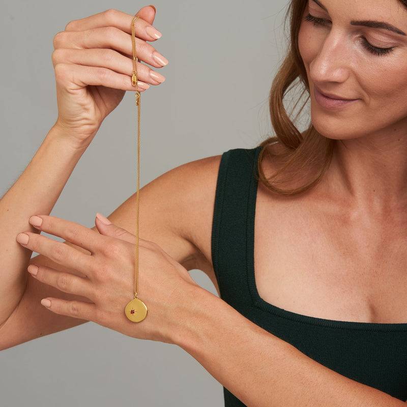 Mosuo Jewellery Geburtsstein Halskette Januar - Vermeil & Granat Bis zu 65% Rabatt