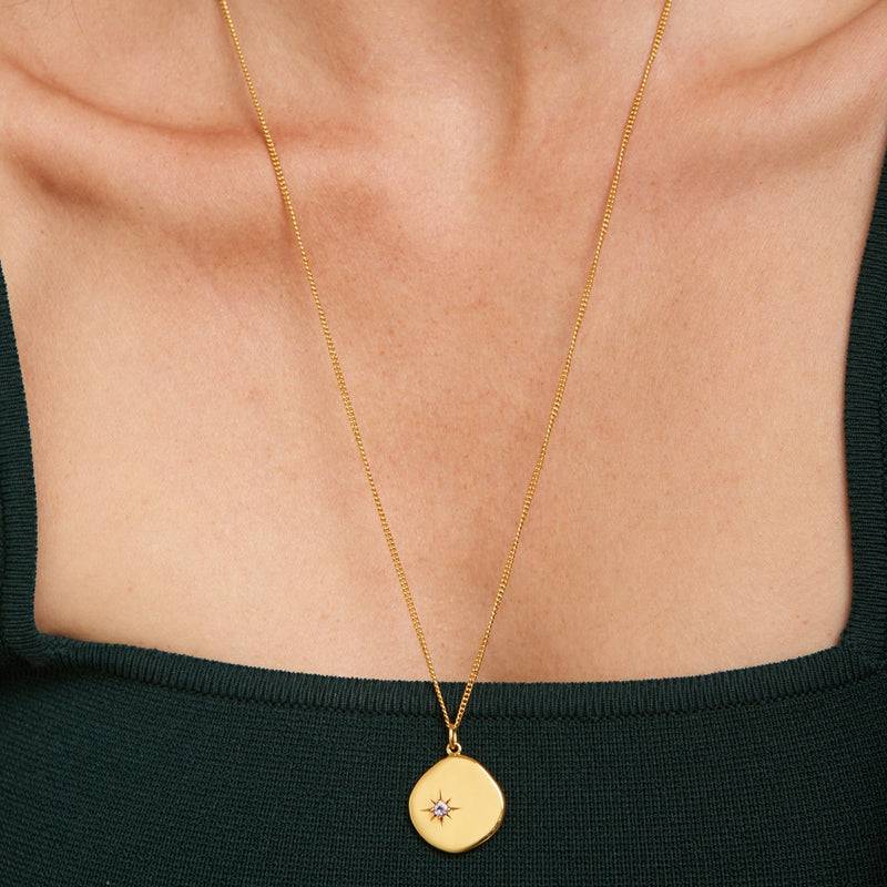 Mosuo Jewellery Geburtsstein Halskette Februar - Vermeil & Amethyst Nur für heute